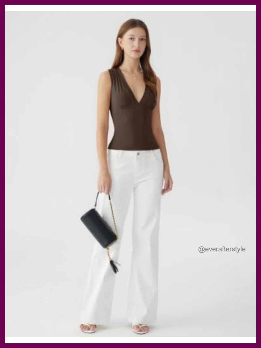 Women's Deep V Neck Ruched Tank Top Double Lined Slim Fit Sleeveless Summer Top - Picture 3 of 5